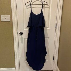 Spaghetti strap navy blue dress